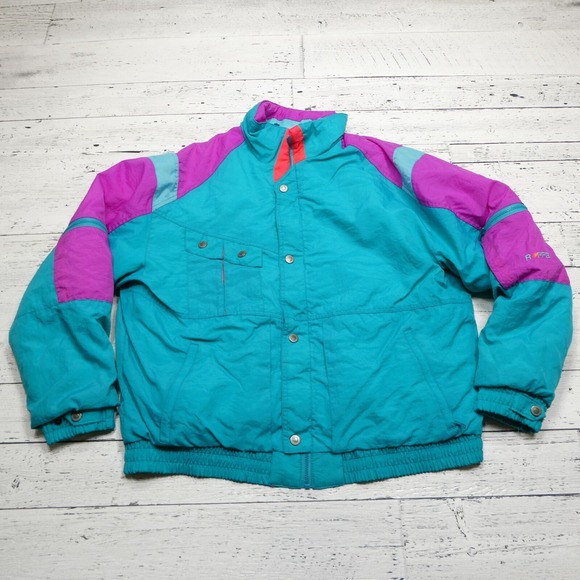 Roffe Other - VINTAGE Roffe Jacket Mens XL Green Purple Ski 90s USA Union Made Retro Insulated
